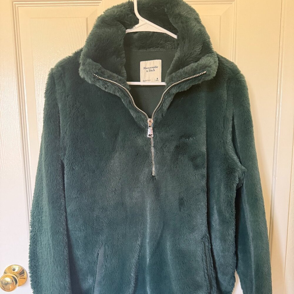 Teal Abercrombie & Fitch Faux Fur Pull Over
